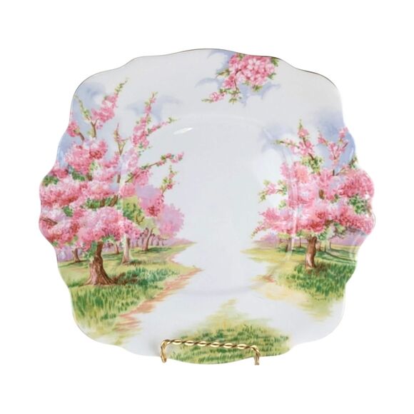 Vintage Royal Albert Cake Plate Set: Blossom Time Bone China - Picture 3 of 6